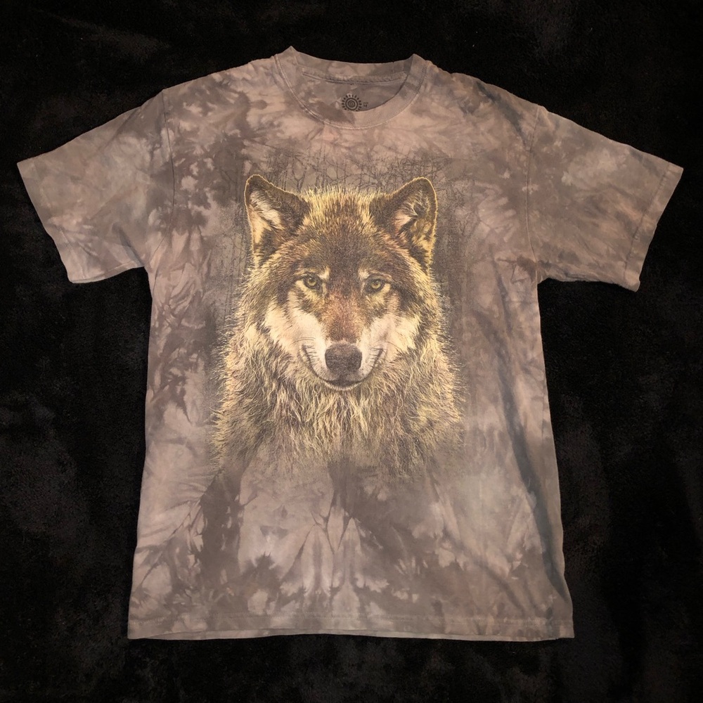 The Mountain Gray Tie-Dye Tee with Sun Logo